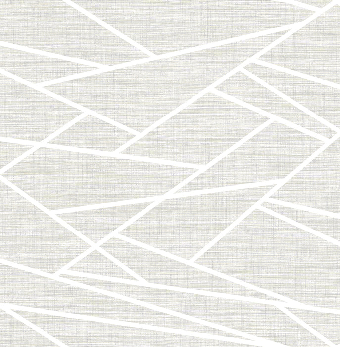 Seabrook Designs Cecita Puzzle Heather Gray And White Wallpaper Sample LG90101