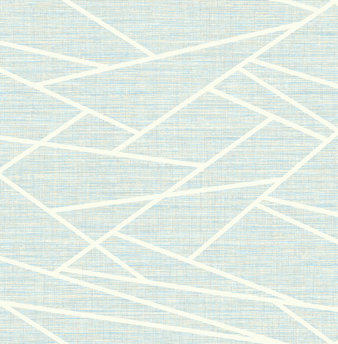 Seabrook Designs Cecita Puzzle Baby Blue And White Wallpaper Sample LG90102