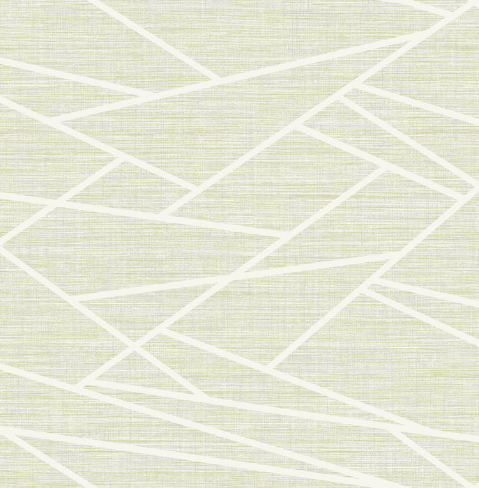 Seabrook Designs Cecita Puzzle Mint Green And White Wallpaper Sample LG90104