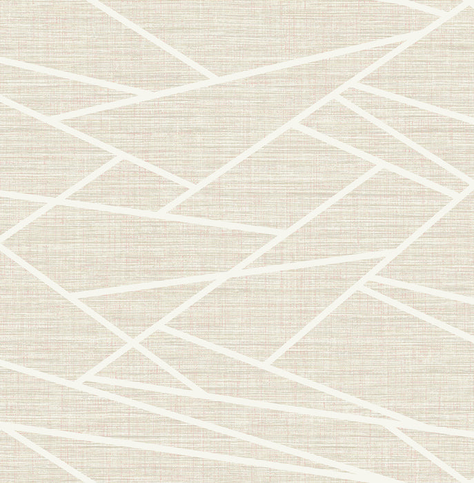 Seabrook Designs Cecita Puzzle Light Tan And White Wallpaper Sample LG90109