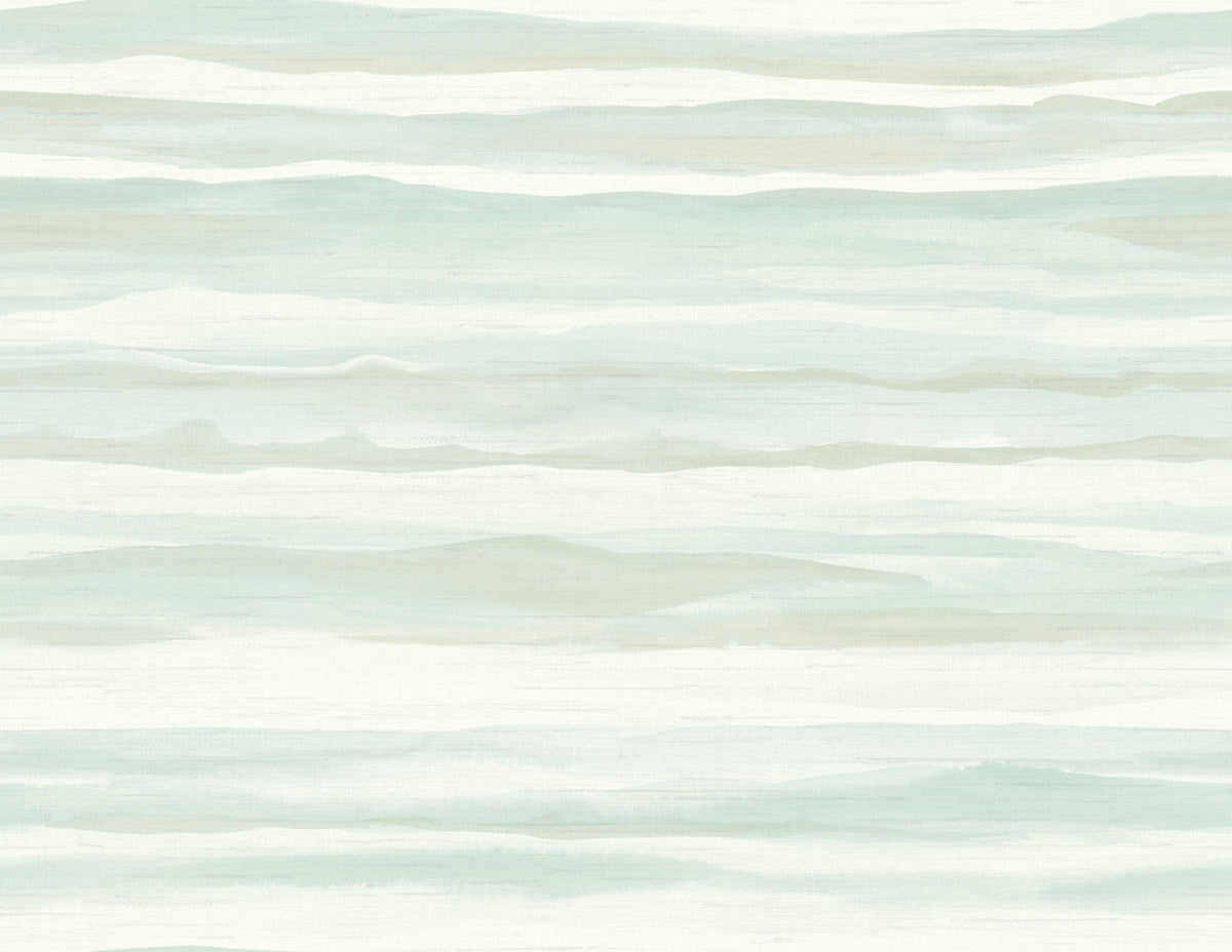 Seabrook Designs Kentmere Waves Teal And Off-white Wallpaper LG90206