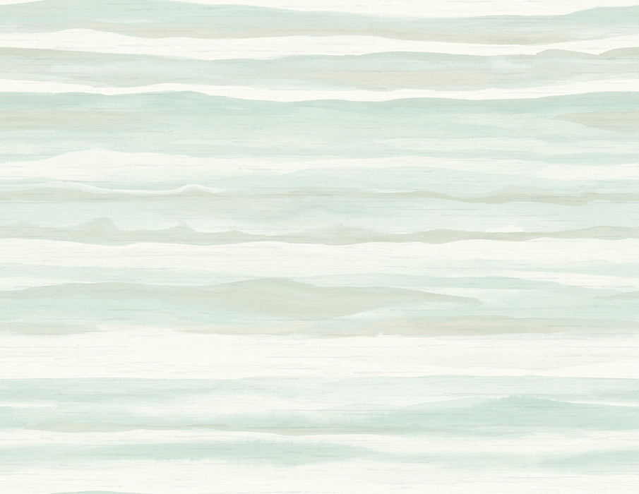 Seabrook Designs Kentmere Waves Teal And Off-white Wallpaper LG90206