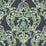 Seabrook Designs Roxen Damask Navy, Off-white, And Mint Wallpaper LG90712