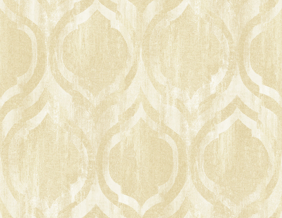 Seabrook Designs Old Danube Ogee Gold And Off-white Wallpaper LG90805