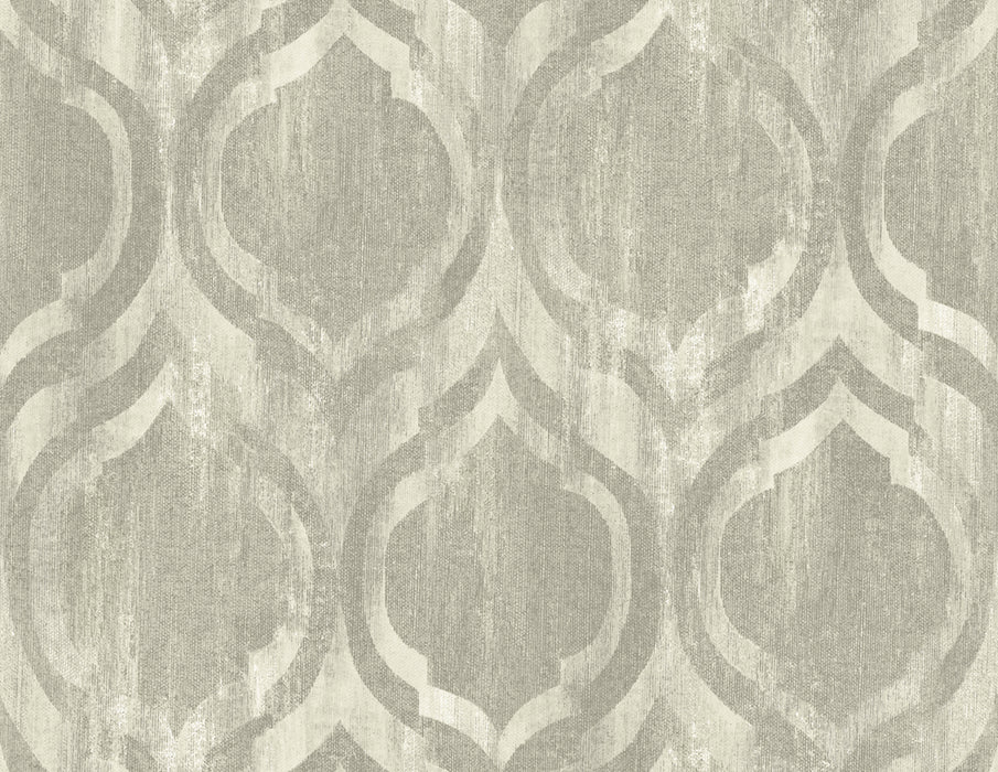 Seabrook Designs Old Danube Ogee Gray And Off-white Wallpaper LG90807