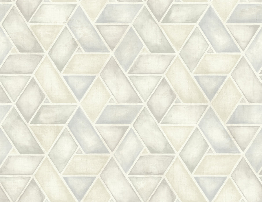 Seabrook Designs Kentmere Geo Gray And White Wallpaper LG91308