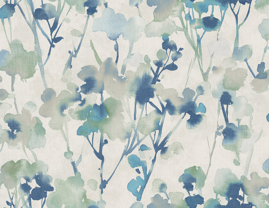 Seabrook Designs Faravel Prussian Blue, Greige, And Off-white Wallpaper LG91402