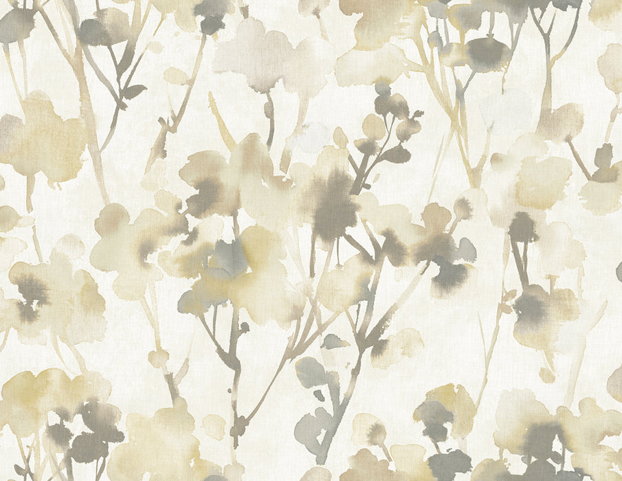 Seabrook Designs Faravel Gold, Off-white, And Greige Wallpaper LG91405