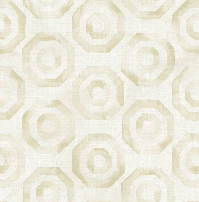 Seabrook Designs Faravel Geo Gold And Off-white Wallpaper LG91505