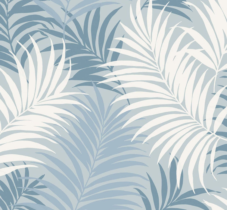 Seabrook Designs Via Palma Blue Frost, Carolina Blue, And Air Force Blue Wallpaper LN10102