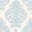 Seabrook Designs Antigua Damask Blue Frost And Bone White Wallpaper Sample LN10412