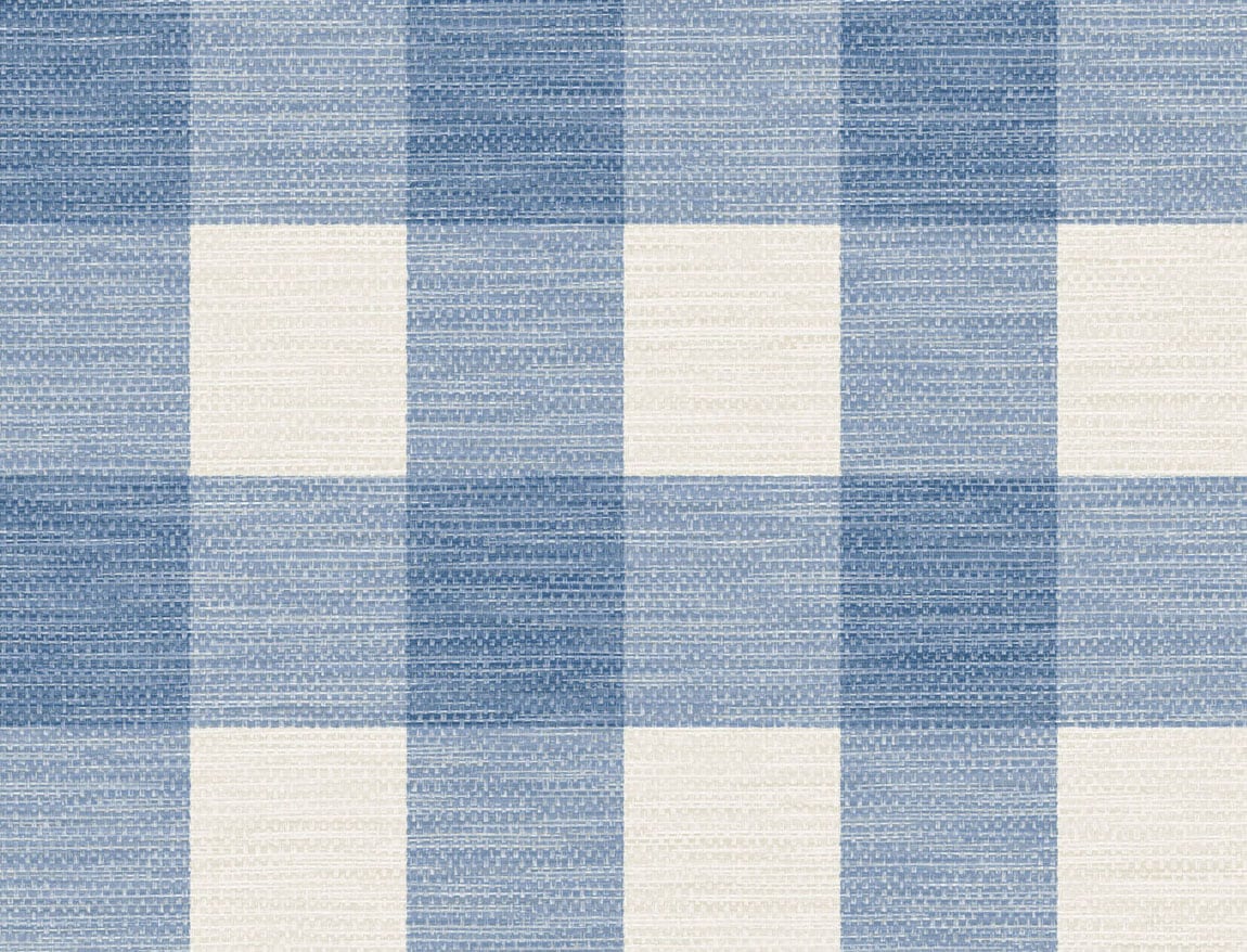 Seabrook Designs Rugby Gingham Coastal Blue And Ivory Wallpaper LN10802