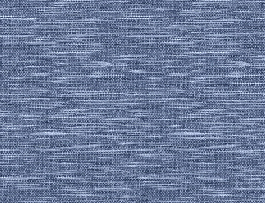 Seabrook Designs Faux Linen Weave Coastal Blue Wallpaper Sample LN10902