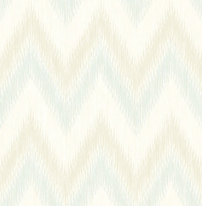 Seabrook Designs Regent Flamestitch Stringcloth Sea Glass And Eggshell Wallpaper LN11204