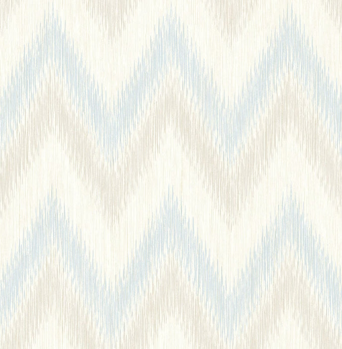 Seabrook Designs Regent Flamestitch Stringcloth Sky Blue And Arrowroot Wallpaper Sample LN11212