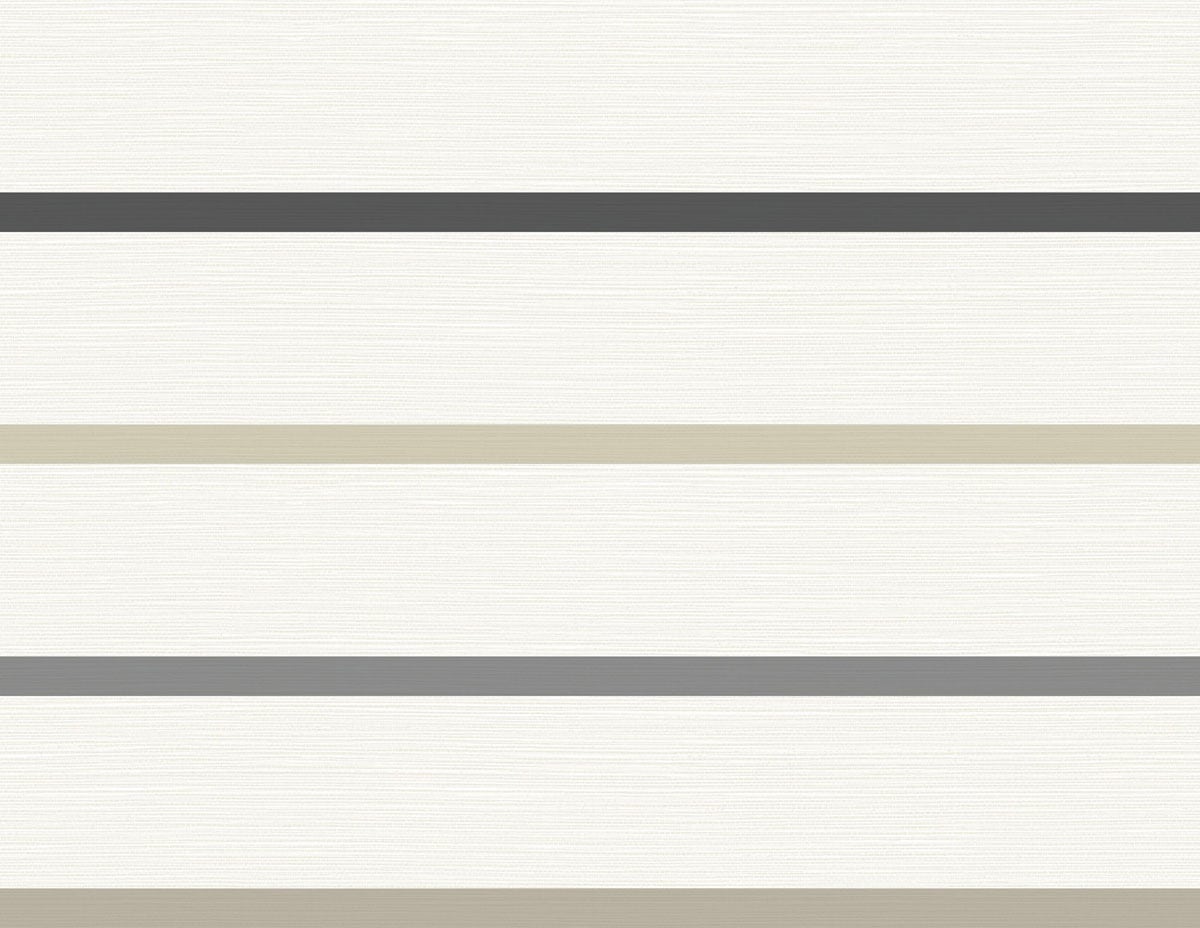 Seabrook Designs Crew Stripe Ivory, Wrought Iron, And Sand Dollar Wallpaper LN11400