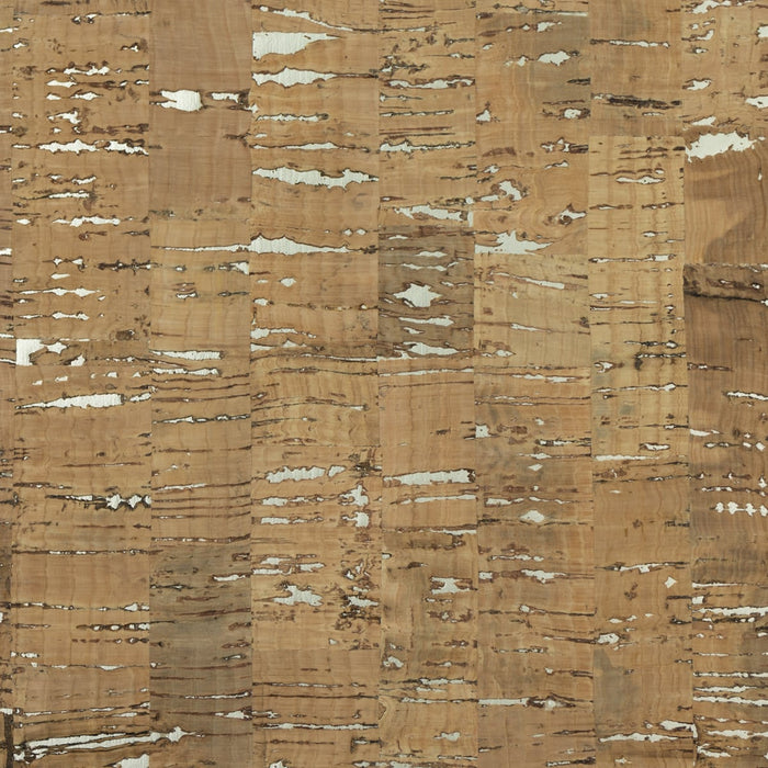 Seabrook Designs Cork Honey Brown & Metallic Silver Wallpaper Sample LN11849