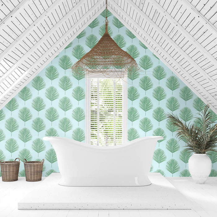 Seabrook Designs Maui Palm Celeste & Jade Wallpaper LN20004