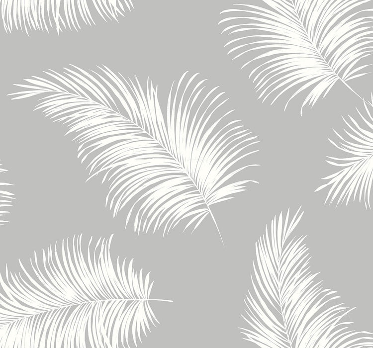 Seabrook Designs Tossed Palm Harbor Mist Wallpaper Sample LN20315