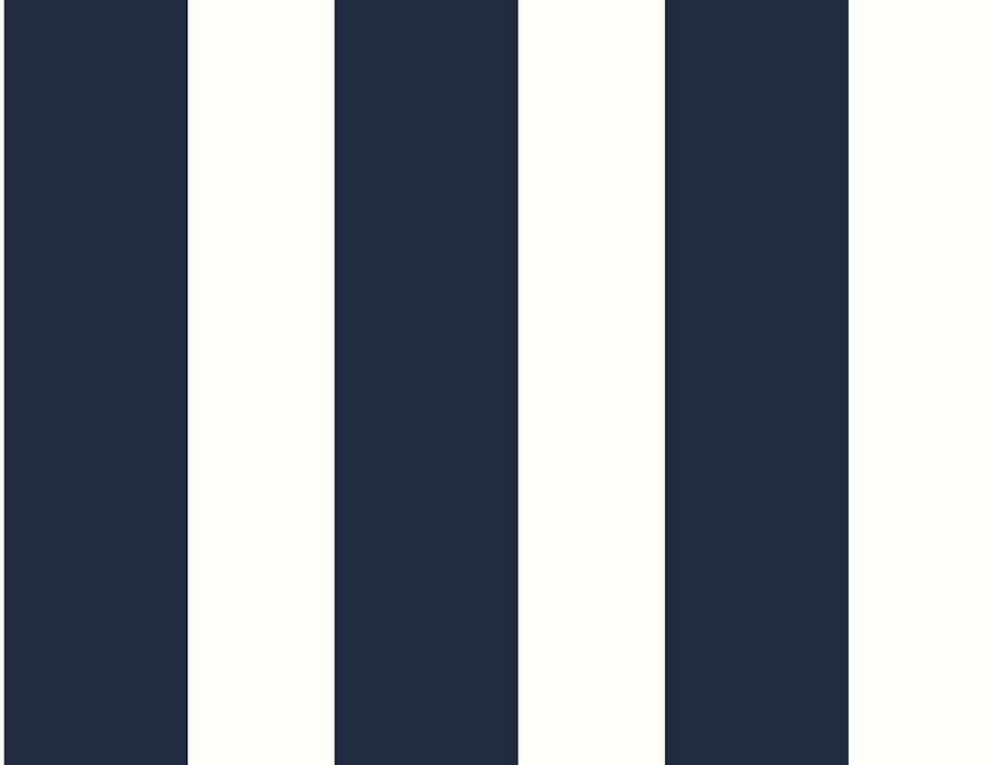 Seabrook Designs Designer Stripe Midnight Blue & White Wallpaper Sample LN20402