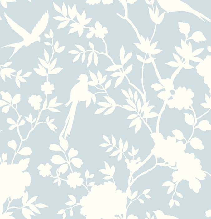 Seabrook Designs Mono Toile Hampton Blue Wallpaper LN20502