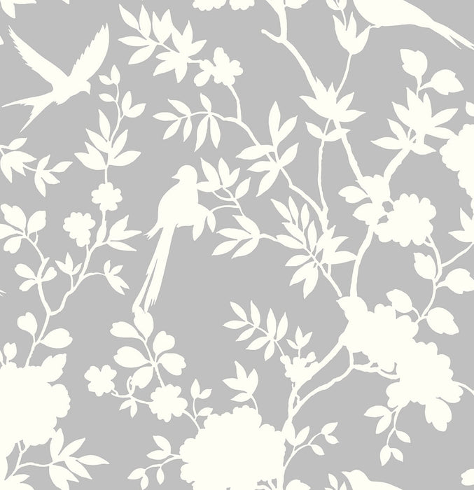 Seabrook Designs Mono Toile Harbor Mist Wallpaper Sample LN20505