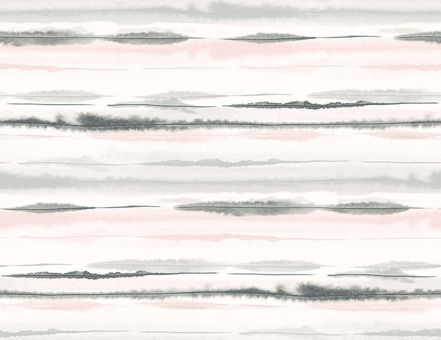 Seabrook Designs Horizon Stripe Pink Sunset Wallpaper Sample LN20601