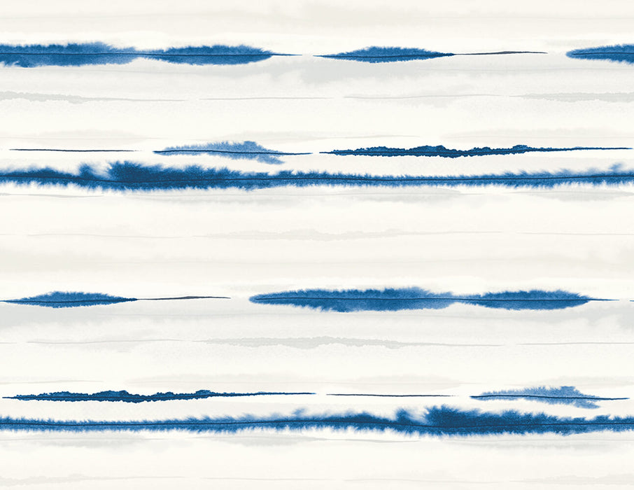 Seabrook Designs Horizon Stripe Blue Oasis Wallpaper Sample LN20602