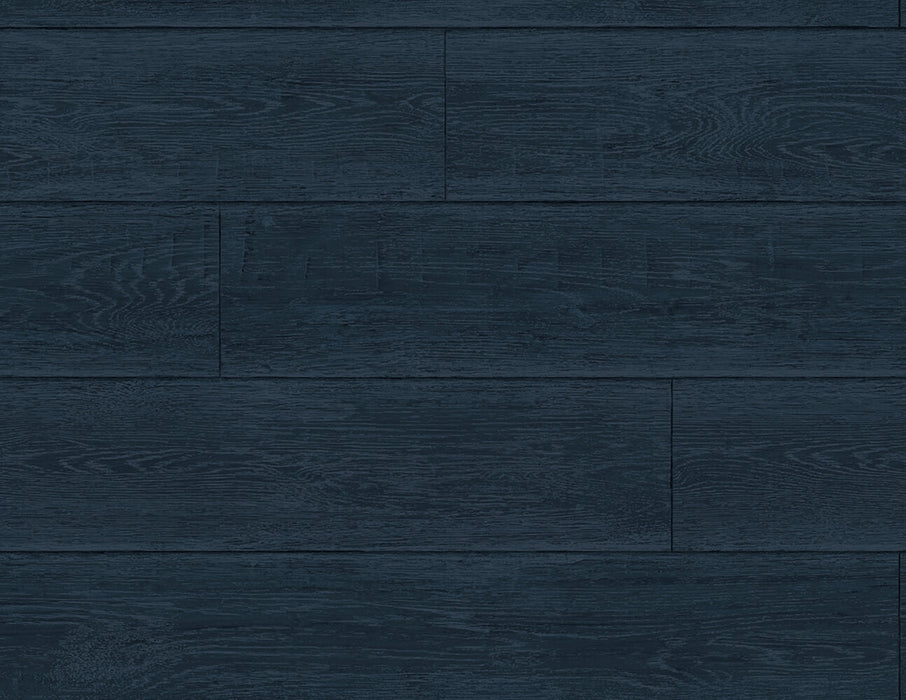 Seabrook Designs Rustic Shiplap Denim Blue Wallpaper Sample LN20702