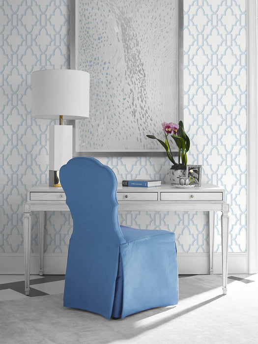 Seabrook Designs Coastal Lattice Hampton Blue Wallpaper LN21112