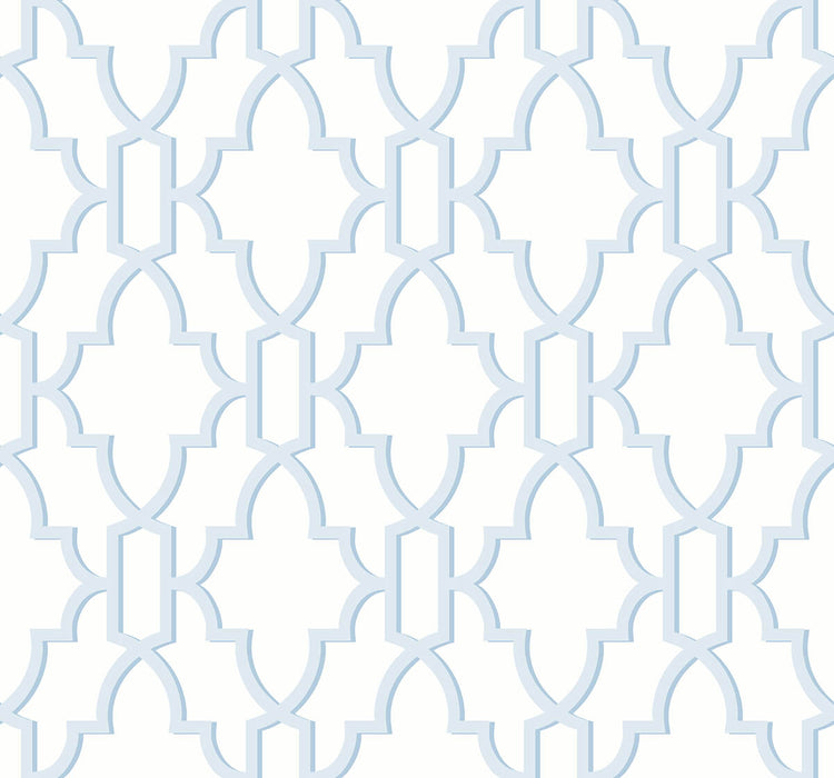 Seabrook Designs Coastal Lattice Hampton Blue Wallpaper LN21112