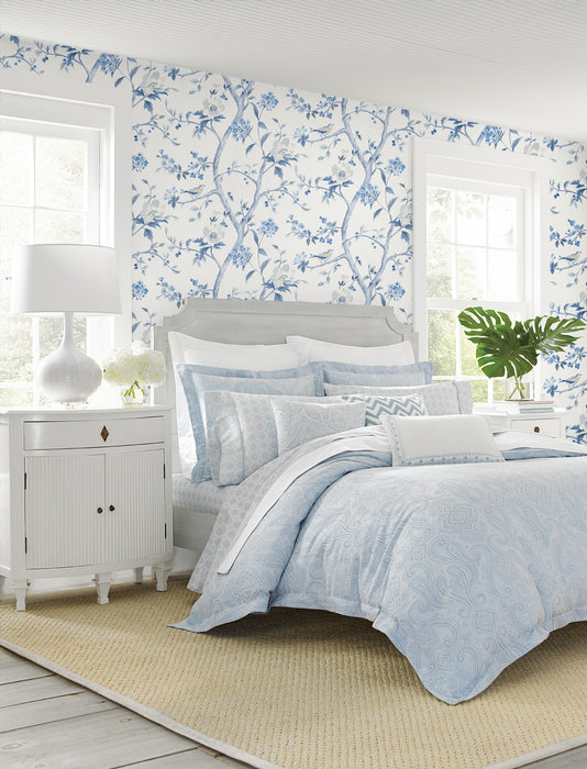 Seabrook Designs Floral Trail Bluestone Wallpaper LN21302