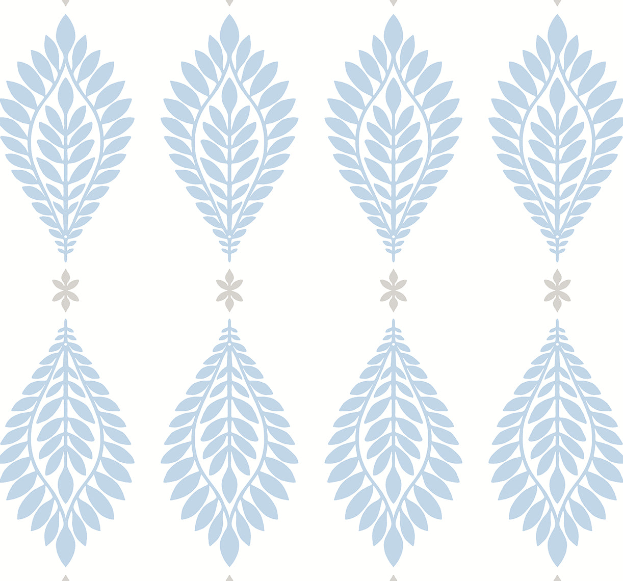 Seabrook Designs Palm Frond Blue Skies & Daydream Grey Wallpaper LN21402