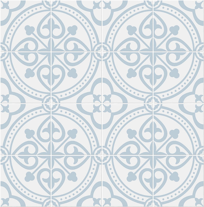 Seabrook Designs Villa Mar Tile Hampton Blue Wallpaper Sample LN30302