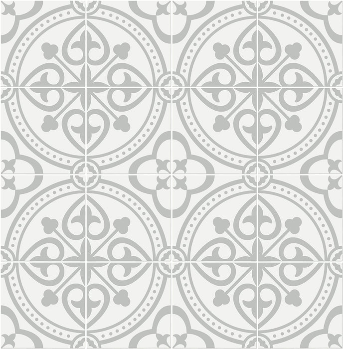 Seabrook Designs Villa Mar Tile Harbor Mist Wallpaper Sample LN30308