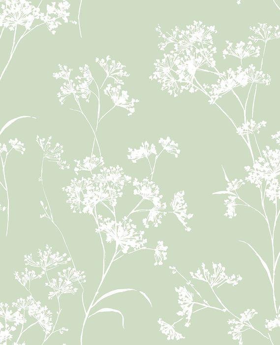 Seabrook Designs Floral Mist Seacrest Green Wallpaper Sample LN30504