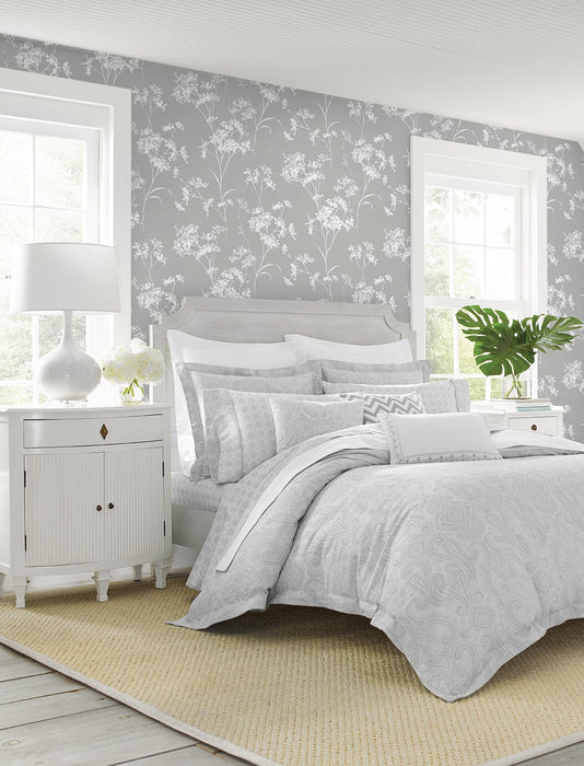 Seabrook Designs Floral Mist Alloy Wallpaper Sample LN30508