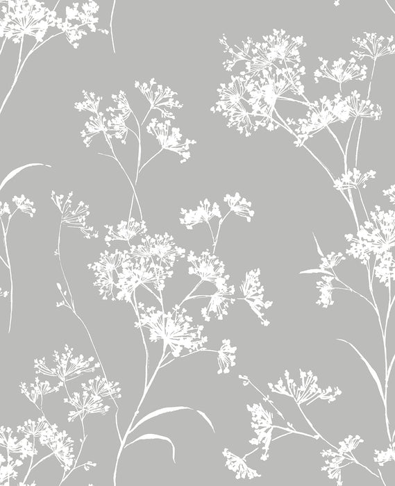 Seabrook Designs Floral Mist Alloy Wallpaper Sample LN30508