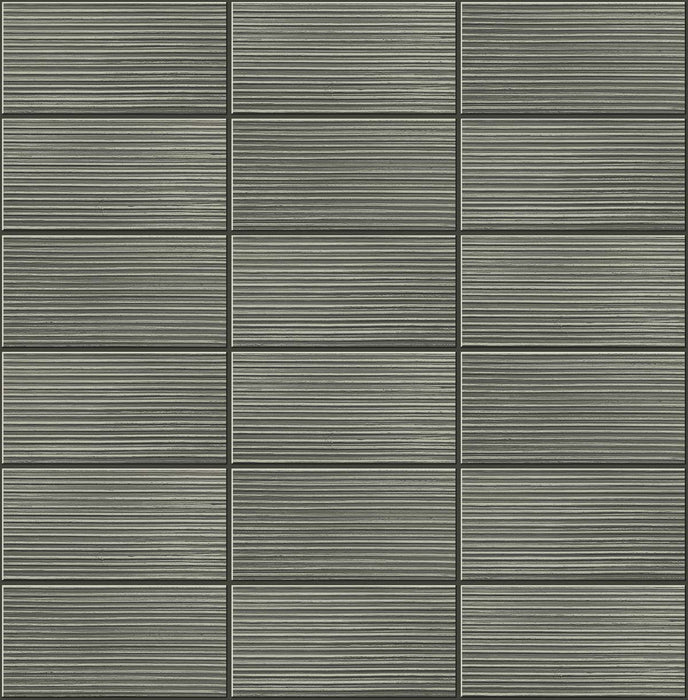 Seabrook Designs Rib Tile Charcoal Wallpaper Sample LN30810