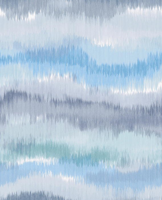 Seabrook Designs Ikat Waves Lakeside Wallpaper Sample LN31202