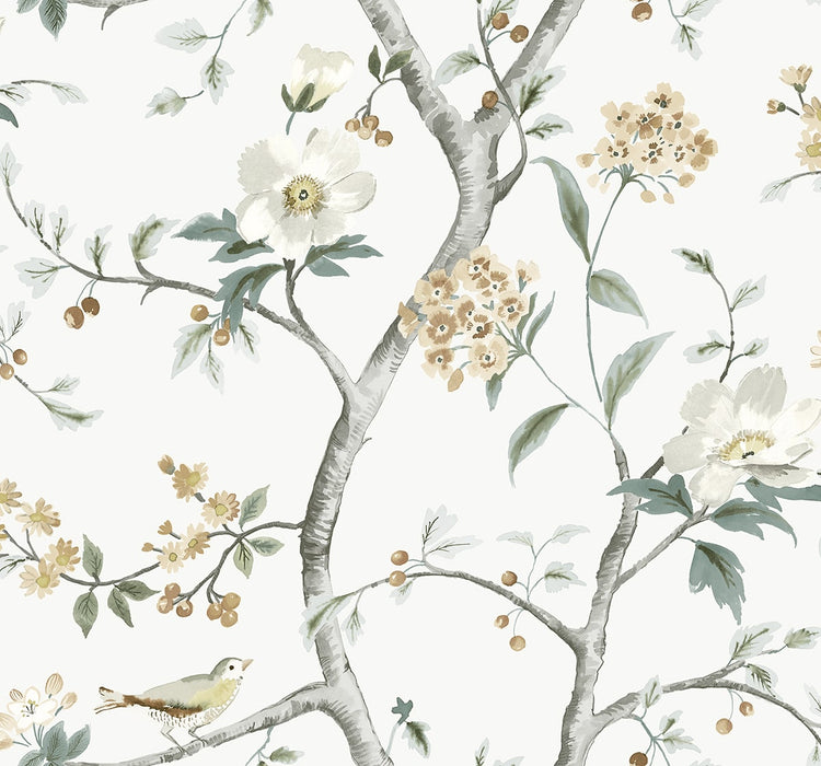 Seabrook Designs Sparrow Haven  Agave & Cider Wallpaper Sample LN40008