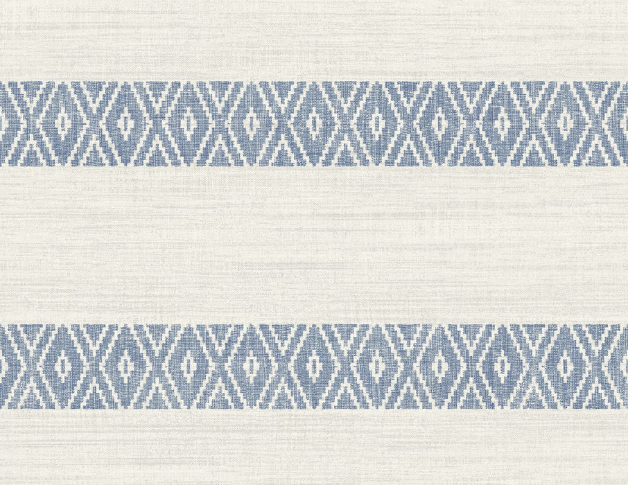 Seabrook Designs Alani Geo Stripe Blue Bell Wallpaper LN40102