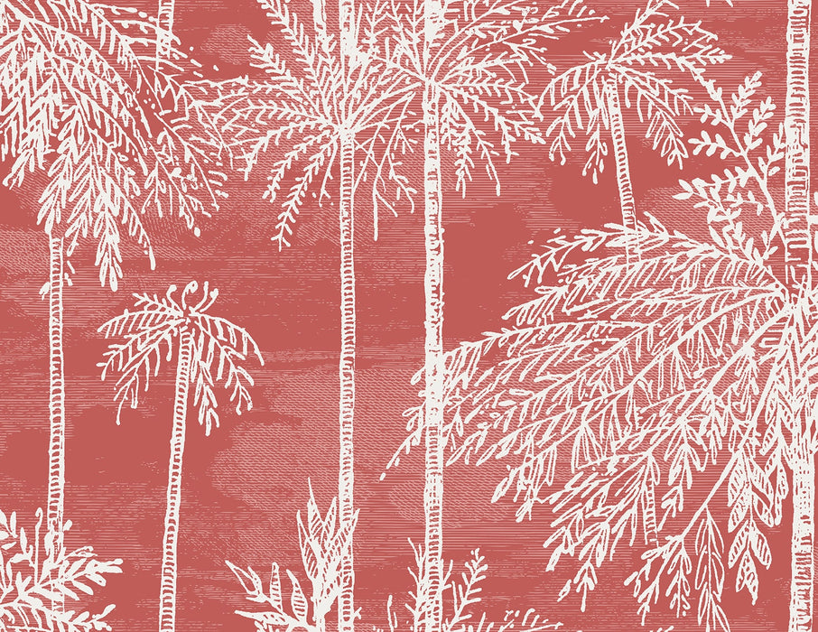 Seabrook Designs Palm Grove  Coral Wallpaper Sample LN40201