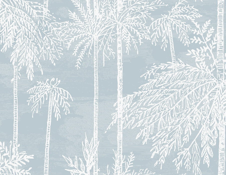 Seabrook Designs Palm Grove  Hampton Blue Wallpaper Sample LN40202