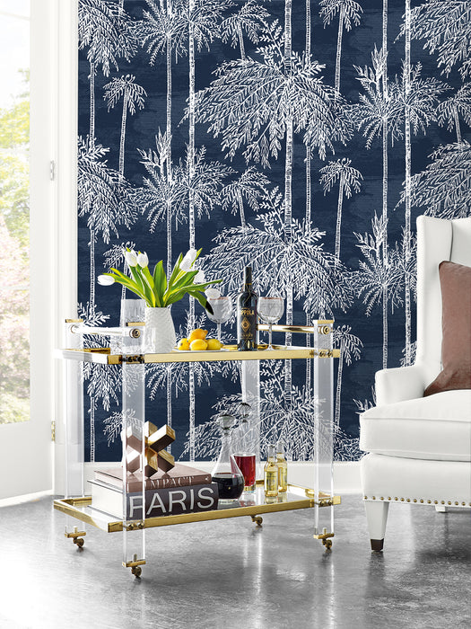 Seabrook Designs Palm Grove  Midnight Sky Wallpaper LN40212