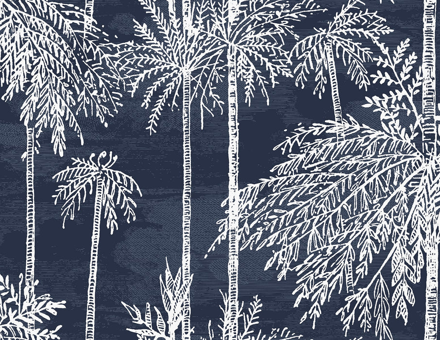 Seabrook Designs Palm Grove  Midnight Sky Wallpaper Sample LN40212