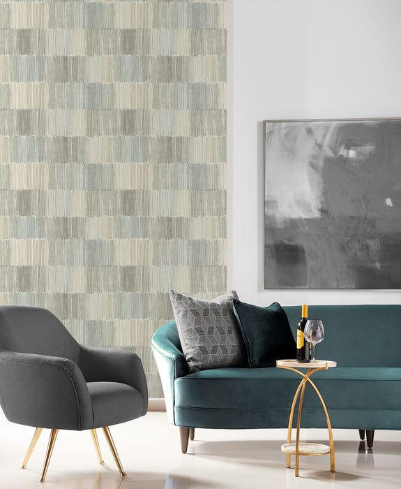 Seabrook Designs Arielle Abstract Stripe Haze Wallpaper Sample LN40307