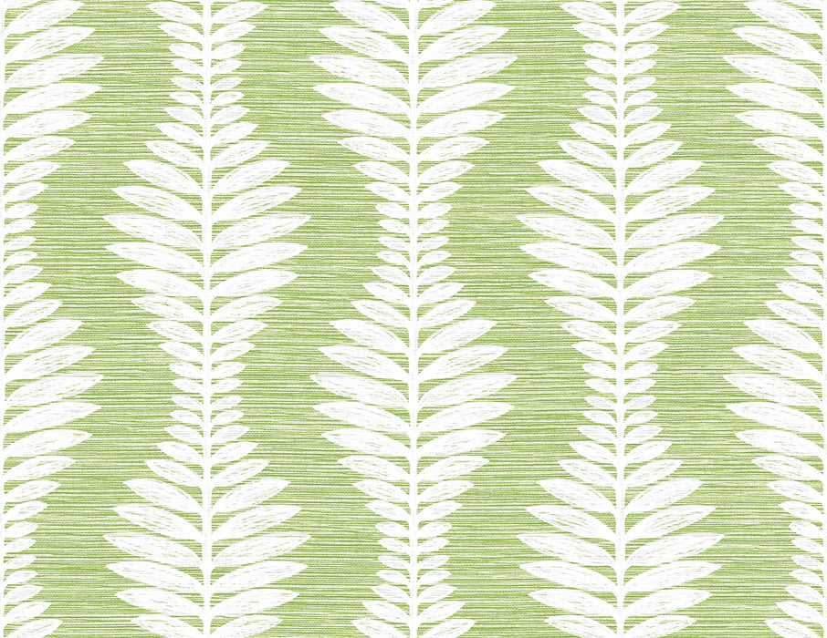 Seabrook Designs Carina Leaf Ogee Greenery Wallpaper Sample LN40504