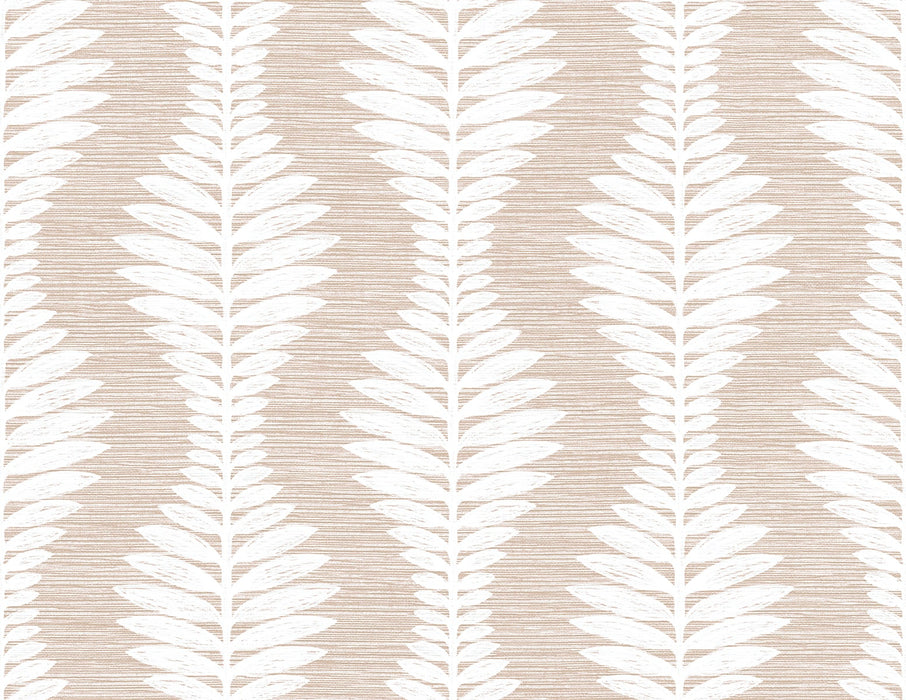 Seabrook Designs Carina Leaf Ogee Blush Wallpaper Sample LN40506