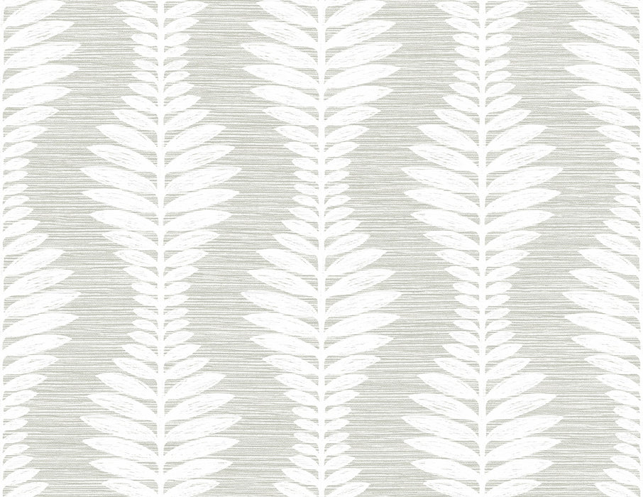 Seabrook Designs Carina Leaf Ogee Sea Salt Wallpaper Sample LN40518